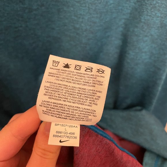 Men's Nike Pro Training Heather Teal Dri-Fit Long Sleeve - Picture 4 of 6